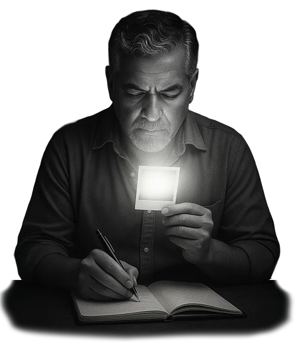 Renato Portal realizando registro y análisis durante una investigación de actividades paranormales en Más Allá del Portal.